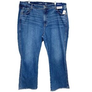 Old Navy Vintage Cropped Flare  Jeans Woman 18 Blue New Casual Western Travel